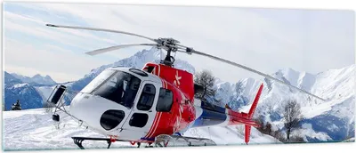 Produktbild von Bilder auf glas - Hubschrauber Berge Gipfel Winter - 140x50cm - Glasbilder - Wandbilder - Kunstdruck - zum Aufhängen bereit - Wanddekoration aus Glas - Glas Bilder - Wandbild auf Glas - GAB140x50-1572