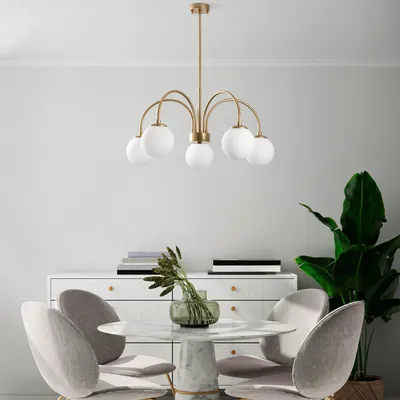 Immagine prodotto di Opviq, Sferýs - 13936, Lampadario, oro, CORPO IN METALLO, 70 x 70 x 60 - 80 cm