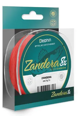 Produktbild von DELPHIN ZANDERA 8, 150m, 0,18mm, 14.6kg / 32,19lbs, rot, 8-fach Geflochtene Schnüre, 101003038