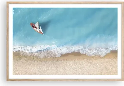 Produktbild von Gerahmtes Poster - Rahmen in heller Eiche - Yacht Sommer Meer - 91,5x61 cm - Wand Bild - Wanddeko - Wandbilder - Wandposter - Bilderrahmen - Bilder - Kunstdruck - Wandbild - P2NAA91x61-4140