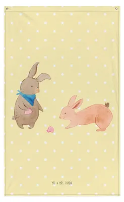 Produktbild von Mr. & Mrs. Panda Wandbild Hasen Muschel - Gelb Pastell - Geschenk, Beste Freundin, Best Friends, Tapestry, Wandteppich, Muttertag, Boho, Urlaub, Ferien, Gobelin, Strand