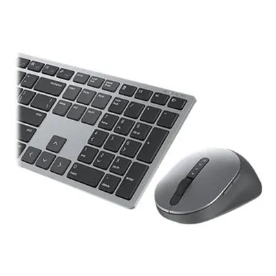 Produktbild von DELL Pro Plus-Tastatur und -Maus – KM7321W - russisch (QWERTY), Volle Größe (100%), Kabellos, RF Wireless + Bluetooth, QWERTY, Grau, Titan, Maus enthalten