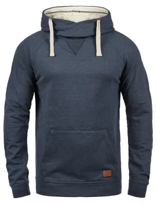 Produktbild von Blend BHSales Herren Kapuzenpullover Hoodie Pullover mit Kapuze Kordelzug Kängurutasche Rippbündchen Label-Details Baumwollmischung Regular fit