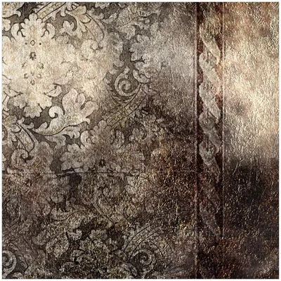 Produktbild von Wallario Premium Glasbild, freischwebende Optik, kräftige Farben, Größe 50 x 50 cm Motiv Schnörkelmuster in dunkelbraun
