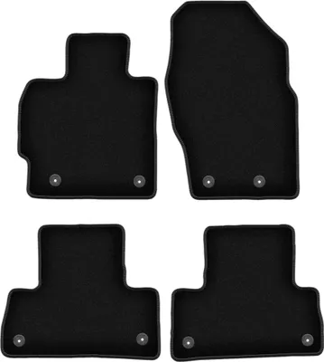 Image de Tapis de sol velours sur-mesure pour Mazda CX-7 (2009-2012, SUV) noir, jeu 4 pièces, fixations