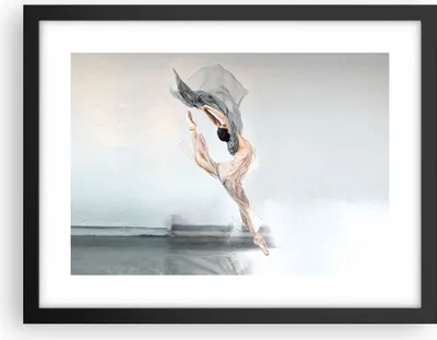 Produktbild von Gerahmtes Poster - Schwarzer Rahmen - Tanz Frau Ballerina - 40x30 cm - Wand Bild - Wanddeko - Wandbilder - Kunstposter - Wandposter - Bilderrahmen - Bilder - Kunstdruck - P2BAA40x30-5030