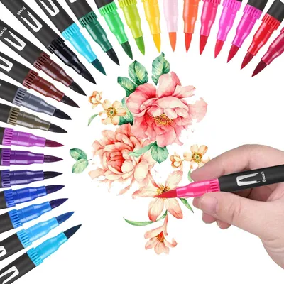Produktbild von Dual Brushstift-Satz - 24 Farben für Aquarell, Handbuchstaben und Bullet-Journal