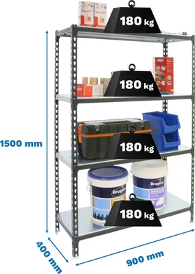 Immagine prodotto di SIMONCLICK MINI 4/400 1500 ANTRACITE/GALVA scaffale in metallo
