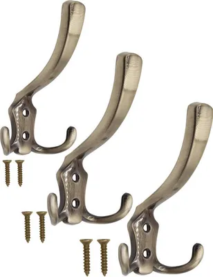 Produktbild von 'FUXXER® - 3x Garderoben-Haken, Hut-Haken, Eisen-Haken, Metall-Haken, Handtuch-Haken, klassische Mess'