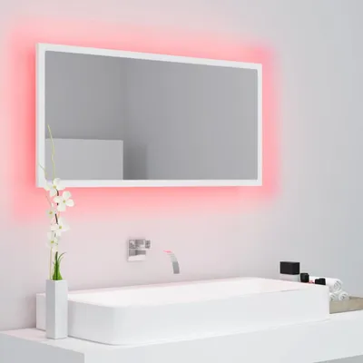 Produktbild von Möbel LED-Badspiegel Weiß 90x8,5x37 cm Acryl - Badspiegel &29667