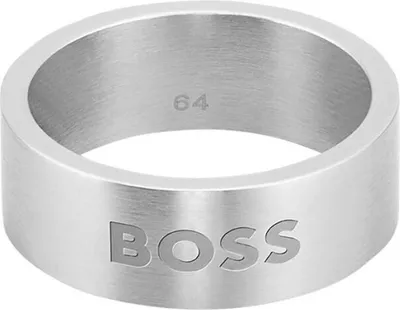 A close-up studio shot of a silver ring.