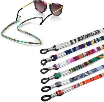 Produktbild von 6 Stück Brillenkette Grobe Baumwolle Brillen Kette Sport Brillenbänder in Ketten Brillen Hals Schnur Gläser Band Brille Cords für Damen Geschenk