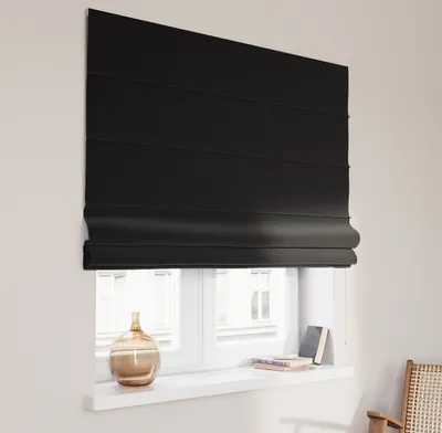 Produktbild von Dekoria Raffrollo Capri, schwarz, 100 x 170 cm