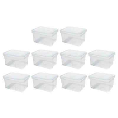 Produktbild von SuperSparSet 10x Mehrzweck Aufbewahrungsbox mit Deckel | Transparent | HxBxT 26x60x40cm | 55 Liter | Lagerkiste, Transportbox, Stapelbox, Kunststoffkiste