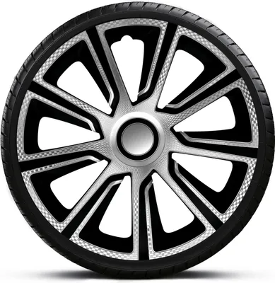 Produktbild von Radkappen Radzierblenden SATZ (4Stück) 15 Zoll VERON CARBON SILVER BLACK Z460979