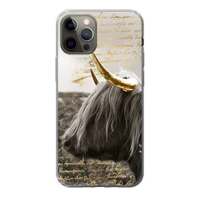 Produktbild von MuchoWow® Handyhülle Schutzhülle Hülle für iPhone 13 Pro Schottischer Highlander - Gold - Hoorn Silikon Softcase Handy Hülle - Handy-Tasche