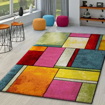 Produktbild von TT Home Wohnzimmer Teppich Kurzflor Abstrakt Geometrisch Design Used Look Modern Größe 80x300 cm