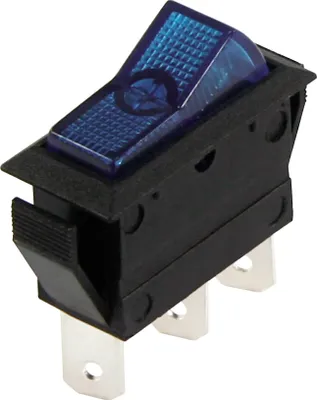 Produktbild von Kfz-Schalter McPower, 3-polig, 12V-250V/20A, blau, Stellungen: EIN/EIN