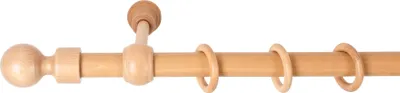 Produktbild von SN Deco - Stilgarnitur Gardinenstange Vorhangstange Giro, Holz, 28 mm, 1-Lauf, Komplettset mit Ringen, Farbe Eiche, 320 cm (2x160 cm)