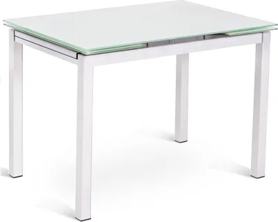 Produktbild von Baud - Ausziehbarer Tisch (110/170 x 75 cm) aus weißem gehärtetem Glas