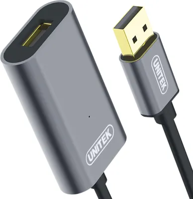 A close-up studio shot of a USB extension cable.