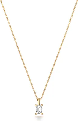 Produktbild von Funkelndes Feuer Wunderschöne 18 Karat (750) Gold Damen - Diamant Halskette Smaragd-Schliff 0.19 Karat - 46cm; TRS3735718KY