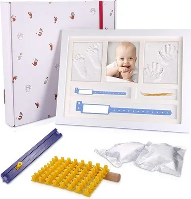 Produktbild von Famanu Babyfotolijst Set mit Hand- und Fußabdruck Kit - für Neugeborene