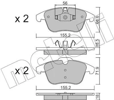 Produktbild von METELLI Bremsbeläge Satz Vorne Bremsklötze für CITROËN C5 III Kombi (RW) 22-0675-5