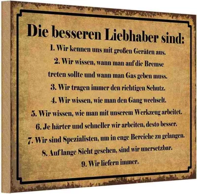 Produktbild von vianmo Holzschild 20x30 cm die besseren Liebhaber sind Dekoration