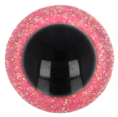 Produktbild von 1 Paar Glitter Tieraugen, 15 mm, rosa