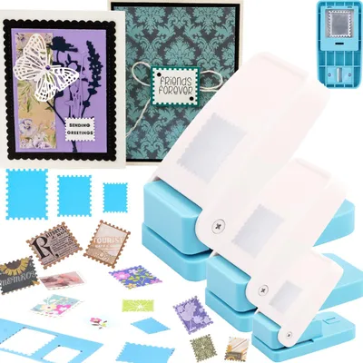 3 Stempel-Papierlocher, rechteckig, 3 Größen, für Basteln & Scrapbooking