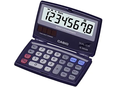 Image de Casio SL-100VER, format poche, modèle standard, 1 pile LR54, 55g, dimensions : 9,4 x 91 x 110,5 mm