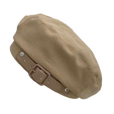 Produktbild von Baskenmütze, einfarbig, dehnbar, atmungsaktiv, verstellbar, lichtecht, dekorativ, Polyester, Damen-Baskenmütze, Kopfbedeckung für den Außenbereich, Alltagskleidung, Khaki, Einheitsgröße