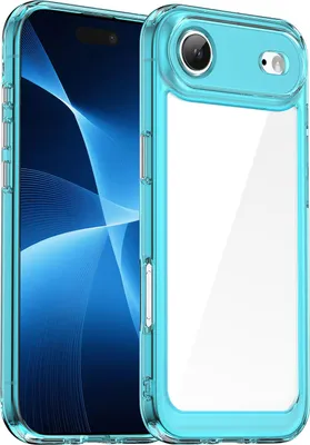 Produktbild von Schutzhülle für iPhone Air Klar Rückseite Stoßfeste TPU Silikon Bumper Hülle Hellblau