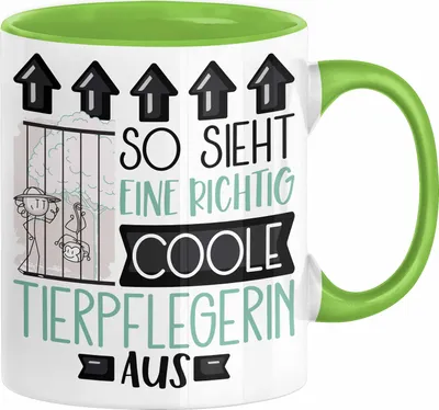 Produktbild von Tierpflegerin Geschenk Tasse Lustig Geschenkidee für Tierpflegerin Geburtstag So Sieht Eine Richtig Coole Tierpflegerin Aus Frauen Spruch (Grün)