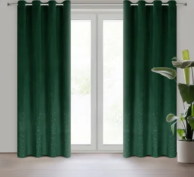 Produktbild von Vorhang ARIADNA dunkelgrün 140x250 cm  Ösen Ösenvorhang