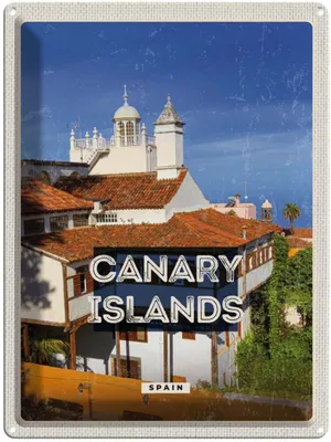 Produktbild von vianmo Blechschild 40x30 cm Canara Islands Spain Urlaubsziel Bildmotiv Reisemotiv Abenteuer Reisen Urlaub