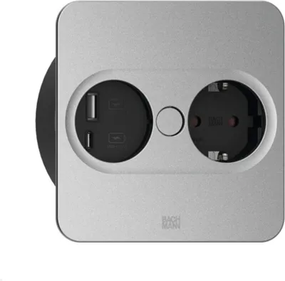 Produktbild von Einbausteckdose TWIST 2, eckig, 2-fach, USB-Charger