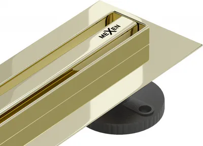 Produktbild von Mexen Flat 360° Slim linearer Duschablauf 80 cm, Gold - 1541080
