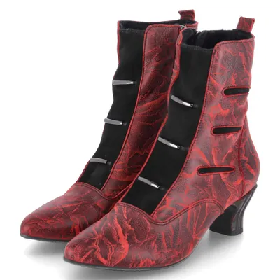 Produktbild von Simen Damen Stiefeletten Rot Glattleder marmoriert Größe: 39