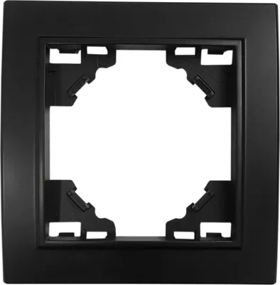 Produktbild von Rahmen 1-Fach für Steckdosen Schalter Unterputz 91x91x8,5mm Schwarz Matt