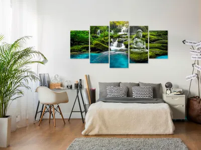 Produktbild von BUDDHA WASSERFALL Acrylglasbild Wandbild Kunstdruck Bilder Abstrakt c-C-0019-k-n