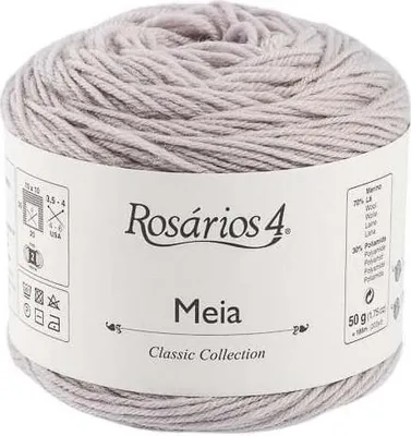 Zdjęcie produktu dla Rosários 4 Meia 08 Grey Przędza dziewiarska
