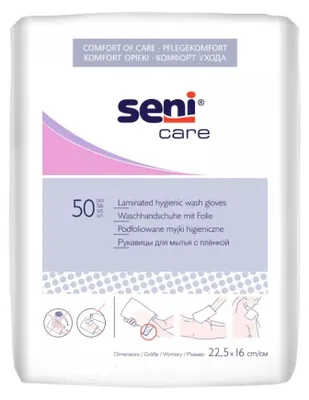 Produktbild von Seni Waschhandschuhe M Fol