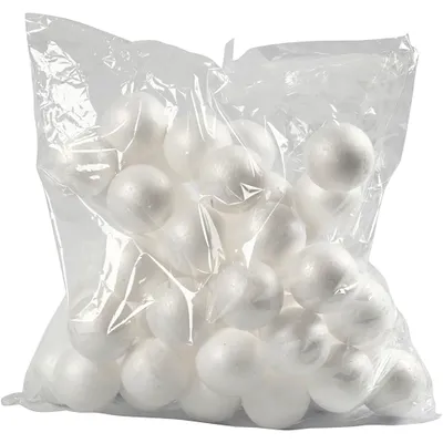 Produktbild von Creativ Company Styropor Kugeln weiß 6 cm 50 Stück Bastelmaterial