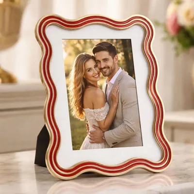 Zdjęcie produktu dla Ramka na zdjęcia z czerwonego metalu 17,5x1,3x22,5 cm