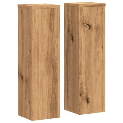 Immagine prodotto di vidaXL Supporto per piante 2 pz. Rovere artigianale 17x17x60 cm Materiale a base di legno