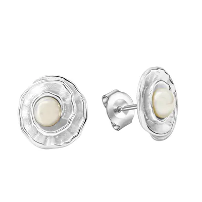 Produktbild von Celesta Silber Ohrring 925 Silber mit Süßwasserzuchtperlen 925/- Sterling Silber 1cm Silbergrau ohne 274220255
