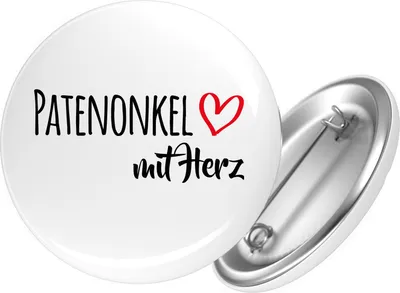 Produktbild von Huuraa Button Patenonkel mit Herz 25mm rund mit Sicherheitsnadel Ansteckbutton Geschenkidee
