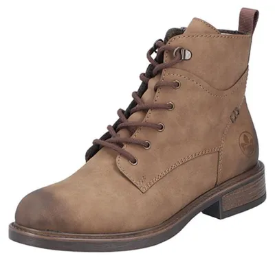 Imagen del producto de Botines de mujer Rieker, estilo bota de trabajo, con cordones, modelo 71444, talla: 38 EU, color: marrón